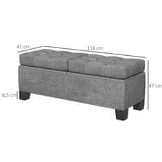 Homestar Shranjevalna klop 116x41x47 cm siva