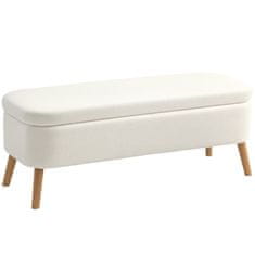 Homestar Shranjevalna klop 120x42x45 cm kremno bela