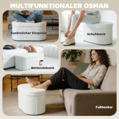 Homestar Shranjevalna klop 76x38x35 cm krem