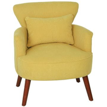 Homestar Fotelj z ledveno blazino 69x69,5x78 cm rumene barve