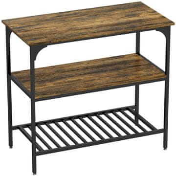 Homestar Kuhinjska polica Bakers Rack 3 nivoji 100x50x90 cm rjava in črna