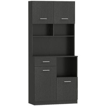 Homestar Kuhinjski kabinet z predalom, 80x35x180 cm, črne barve