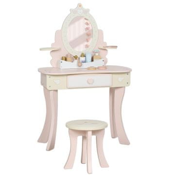 Homestar Otroška toaletna mizica in stol komplet 59,8x29,6x89,8 cm roza