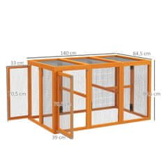Homestar Piščančja kletka 140x84,5x80,5 cm oranžna