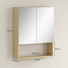 Homestar Kopalniška omarica 60x16,6x75 cm hrast