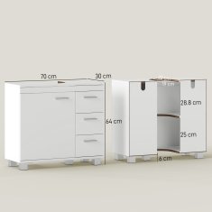 Homestar Kopalniška omarica 70x30x64 cm Bela