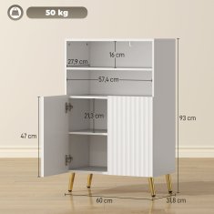 Homestar Kopalniška omarica 60x31,8x93 cm Bela