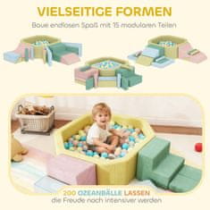 Homestar Set mehkih gradnikov 15 kosov z 200 plastičnimi kroglicami 160x137,5x30 cm večbarvno