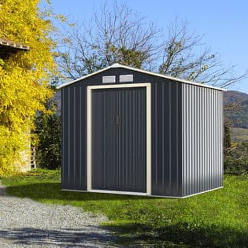 Costway Zunanja shramba 3,4x3,19 m, 2,77x2,55 m, 2,13x1,91 m s drsnimi vrati