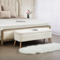 Homestar Shranjevalna klop 120x42x45 cm kremno bela