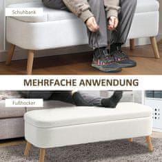 Homestar Shranjevalna klop 120x42x45 cm kremno bela