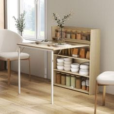 Homestar Jedilna miza zložljiva s policami 78,5x91x93 cm hrast
