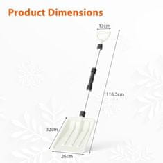 Costway Snežna lopata 26 cm široka bela