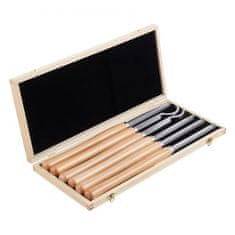VEVOR Komplet orodij za struženje lesa 6-delni 472x217x46 mm z lesenim ročajem