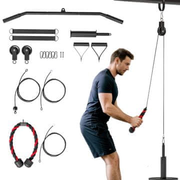 Homestar Lat pulldown naprava, kabelski sistem s kolesom, črna