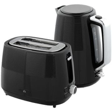 Homestar Komplet grelnik vode in toster 1,7 L 20,4x15,6x23,3 cm Črn