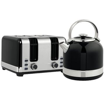 Homestar Komplet grelnik vode in toaster 1,7 L črn