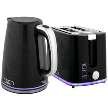 Homestar Komplet grelnik vode in toaster 22,2x16,7x23,2 cm črna
