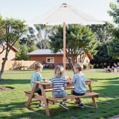 VEVOR Otroška piknik miza 3-v-1 miza za pesek in vodo 89x80x51 cm rjava