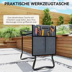 Homestar Vrtna klečeča klop 58x28x49 cm siva zložljiva