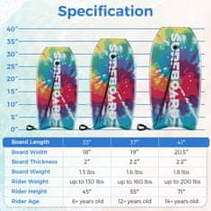 Northix Bodyboard 89–104 cm, EPS jedro, XPE deska, zapestni pas