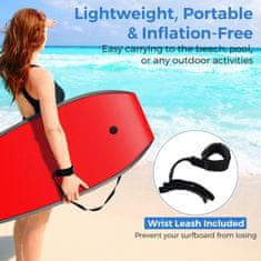 Northix Bodyboard 89–104 cm, EPS jedro, XPE deska, zapestni pas