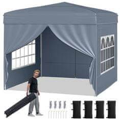 Northix 10x10 Pop Up šotor s 4 stranskimi stenami, siv