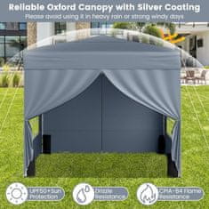 Northix 10x10 Pop Up šotor s 4 stranskimi stenami, siv