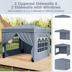 Northix 10x10 Pop Up šotor s 4 stranskimi stenami, siv