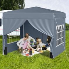 Northix 10x10 Pop Up šotor s 4 stranskimi stenami, siv