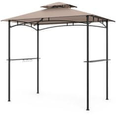 Northix Žar Gazebo 8 x 5 čevljev, kovinski okvir, 2 polici, 6 kavljev