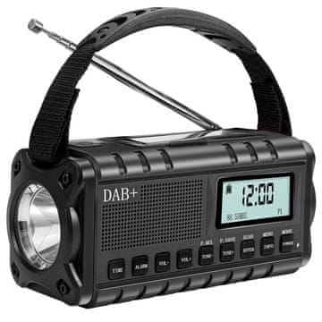Sign Radio de urgență SiGN DAB+/FM cu manivelă/baterie/celule solare/alimentare USB – Negru