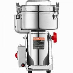 VEVOR Električni mlin za žito 2000 g, visoka hitrost 3400W, 24x23x38 cm, srebrn