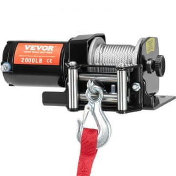 VEVOR Električna vitel 27.8x10.2x10.6 cm 907.2 kg jekleni kabel črna