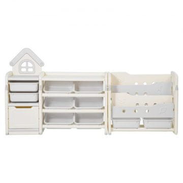 VEVOR Organizator za shranjevanje igrač z knjižno polico 182x32.5x91.5 cm bež
