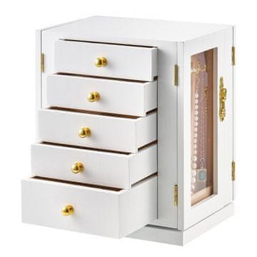 VEVOR Škatla za nakit 225x175x271 mm bela