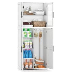 Costway Samostoječi kabinet za čistilna orodja 168 cm, bel