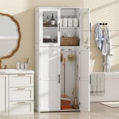 Costway Samostoječi kabinet za čistilna orodja 168 cm, bel