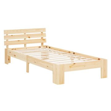 Homestyle4U Enoposteljna postelja, 94,5x204,5x66,7 cm, rjava