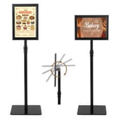 Costway Komplet 2 stojal za plakate 74x118 cm črno
