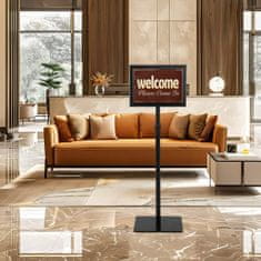 Costway Komplet 2 stojal za plakate 74x118 cm črno