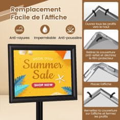 Costway Komplet 2 stojal za plakate 74x118 cm črno