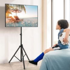 Costway Višinsko nastavljiv TV stojalo nosilnosti 35 kg z nedrsečimi nogicami