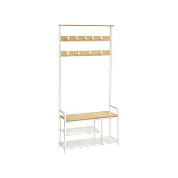 Songmics Obešalnik za plašče 30x85x180.5 cm rjave barve