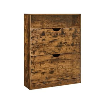 Songmics Omara za čevlje 2 predelka 24x80x102 cm rjava