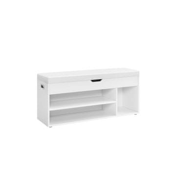 Songmics Čevlji klop 30x100x44 cm bela