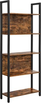 Songmics Knjižna polica, 62x24x165 cm, rjava, shranjevanje