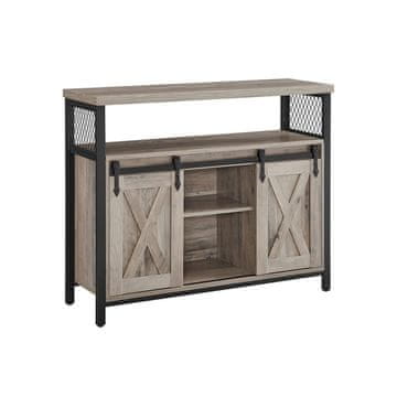 Songmics Komoda, 100x33x80 cm, sivo-črna