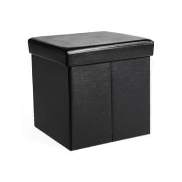 Songmics Shranjevalna tabure, 38x38x38 cm, črna