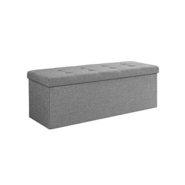 Songmics Shranjevalna klop s predalom, 110x38x38 cm, siva